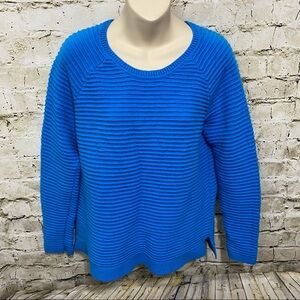 Crown & Ivy Blue Cotton Wool Pullover Sweater